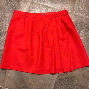 J. Crew Wool Party Skirt in Red